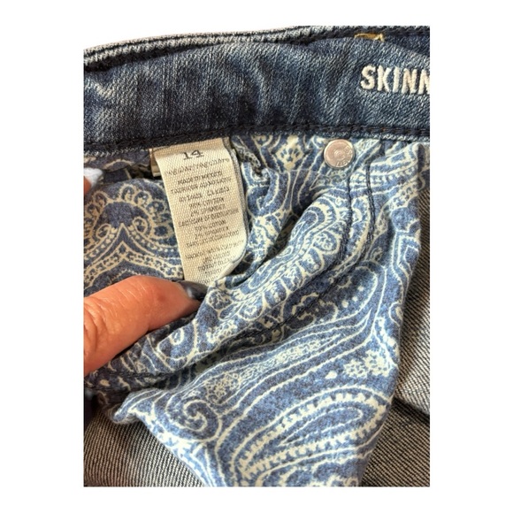 American Eagle Outfitters Dark Blue Distressed Skinny Jeans - Picture 8 of 10